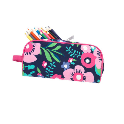 Pink Posie floral pencil case holding pencils and pens