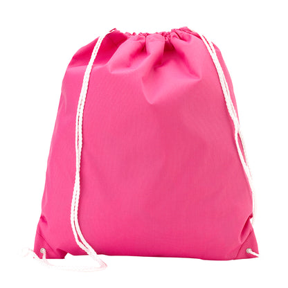 Solid hot pink drawstring gym bag