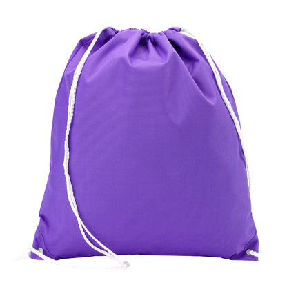 Solid purple drawstring gym bag
