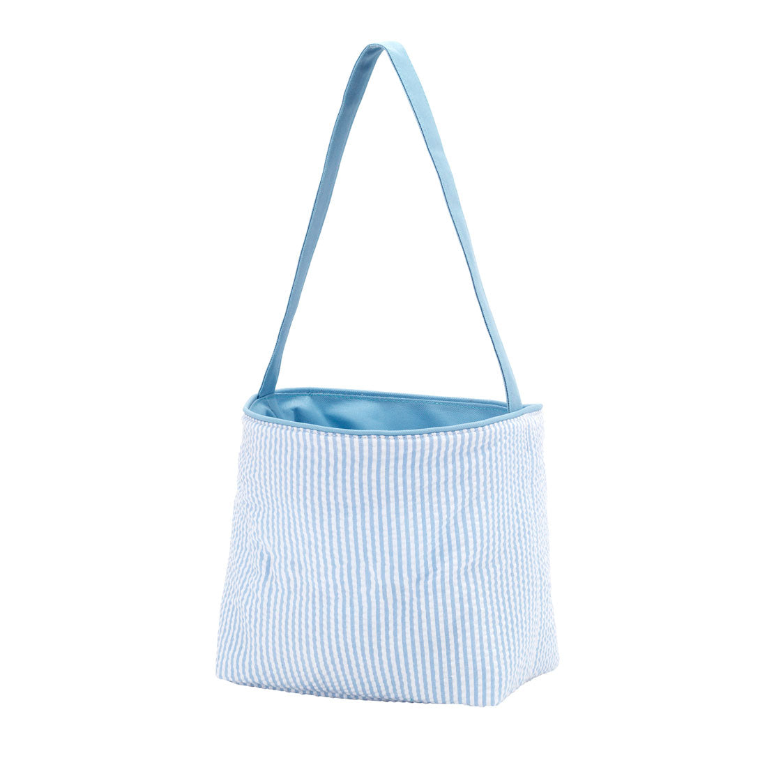 Seersucker Bunny Easter Basket, Blue, Pink, Green, or Purple