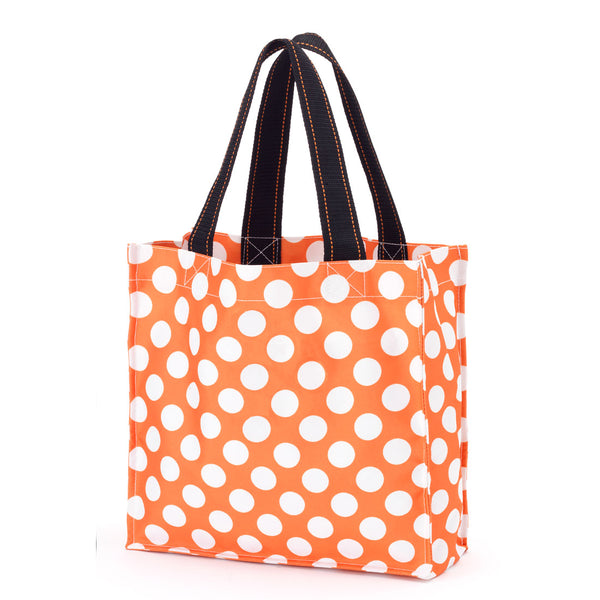 Halloween Trick or Treat Tote Bag with Polka Dots