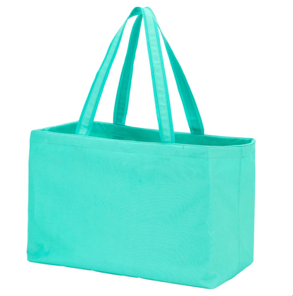 Solid mint oversized tote with matching handles