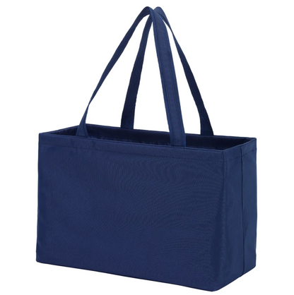 Solid navy oversized tote with matching handles